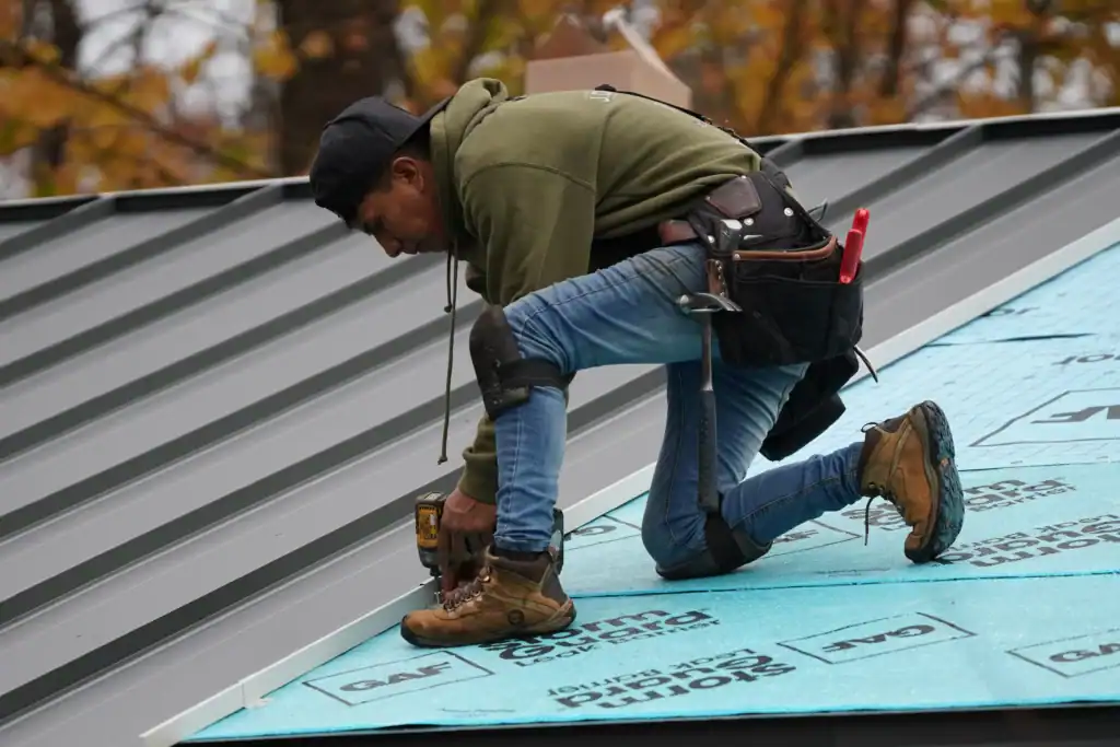 Metal roof installation